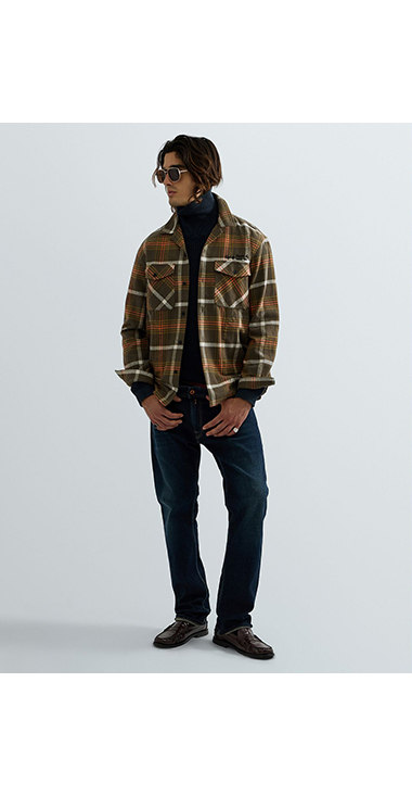 コットンフランネルチェック オーバーシャツ 詳細画像